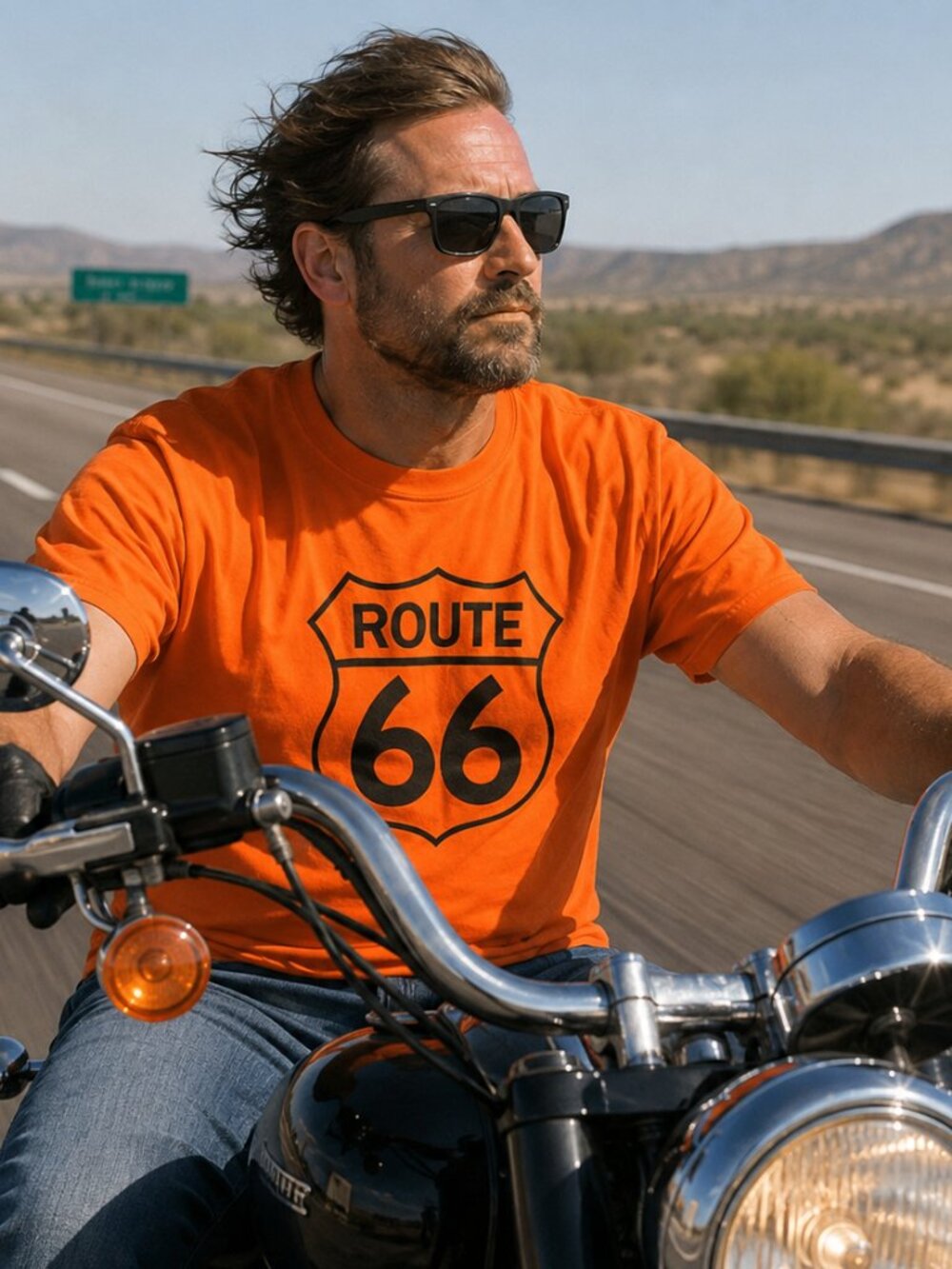 ROUTE 66 " BAD TO THE BOE" TEE-(MEDIUM)